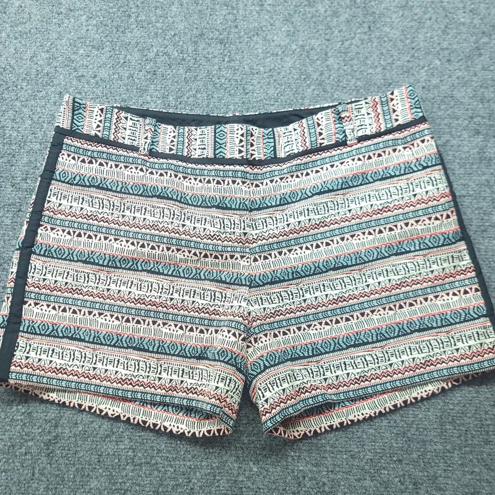 The Limited Geometric Tribal Print Shorts Blue Pink Black Side Stripe 8R